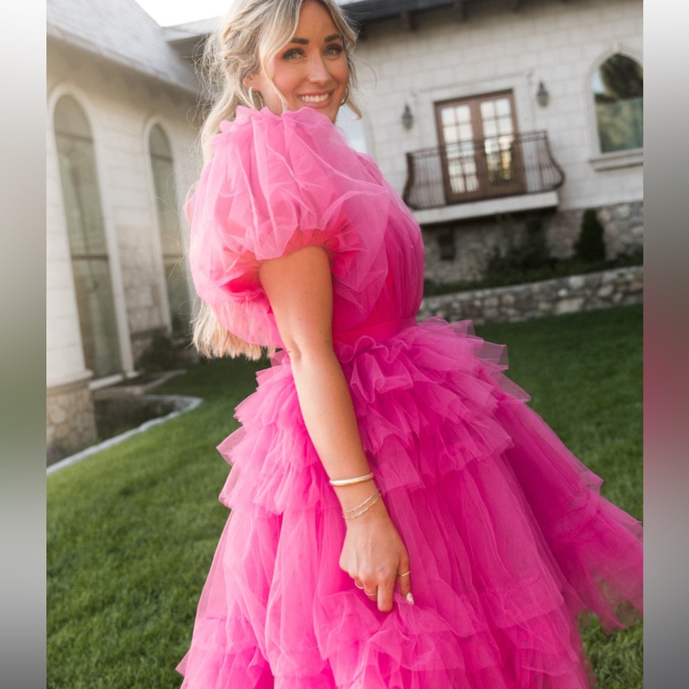 Ivy City Co Pink Ruffle Dress